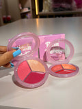 Paleta de rubor, iluminador y gloss